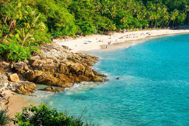 Phuket beach at sunset
